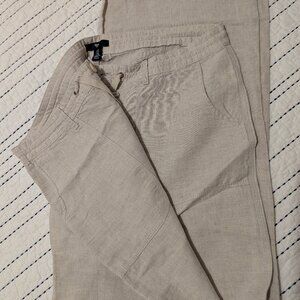Gap linen tie pant -12 - cream/beige
